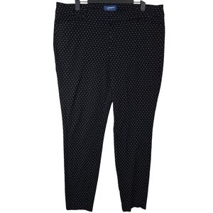 Old Navy Pixie Mid Rise Black White Dotted Slim Fit Ankle Pants Women 14